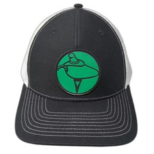 Richardson Trucker Hat Black White Snapback OS Green Patch Adjustable Mesh Back