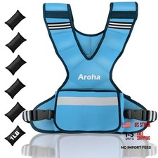 Adjustable Weighted Vest for Women  Men/11-20lb/20-32lb Vest with 4-10lb Blue