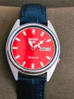 Vintage Seiko 5 Automatic 6309 Red Dial Day/Date Japan Men's Wrist Good Watch