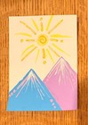 ACEO Original | The Blue and Purple Mountains | Art Card Marker Painting 2.5x3.5 — photo 1