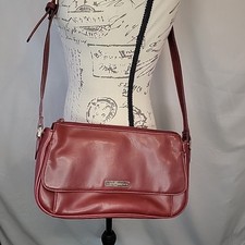 Liz Claiborne Vintage Small Leather Crossbody Purse, Red