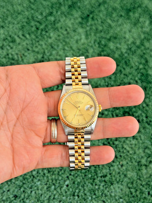 Rolex Datejust 36mm 16233 Champagne Dial 2002 Papers Jubilee 19 Links Watch