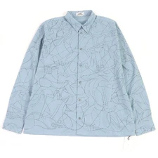HERMES 24SS Selles en Fragments Finesse Series Button Sporty Shirt Ciel Couvert
