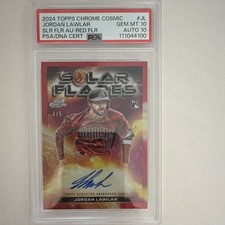 Topps 2024 Cosmic Chrome Solar Flare Jordan Lawlar #SFA-JL Red Flare /5 Diamond…