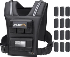APEXUP Adjustable Weighted Vest Men 20lbs/30lbs/40lbs Weights 30lbs, Black 