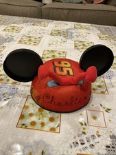 DISNEY CARS LIGHTNING MCQUEEN MICKEY MOUSE EARS TIRES HAT CAP DISNEYLAND Charlie