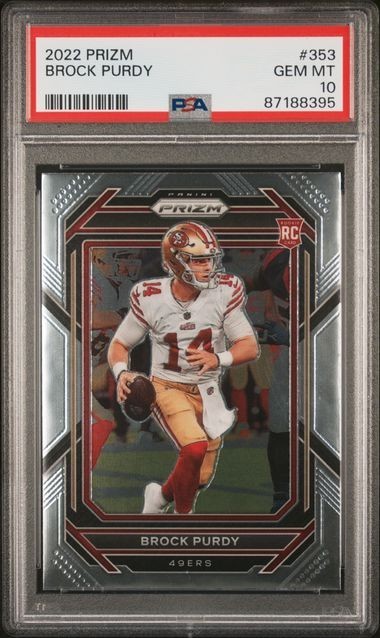 Brock Purdy 2022 Panini Prizm Football #353 49ers RC Rookie Gem Mint PSA 10 💎