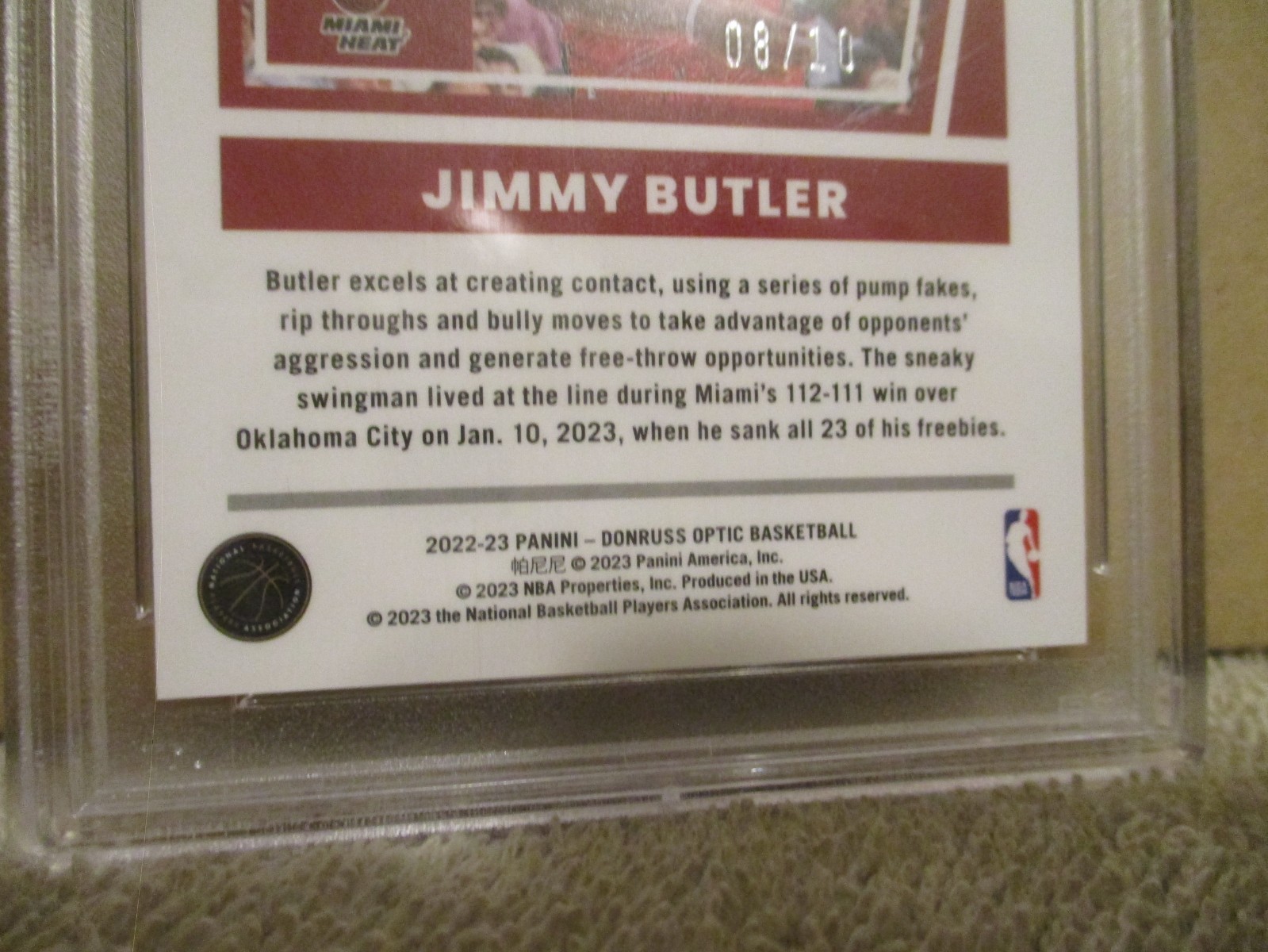 2022-23 OPTIC JIMMY BUTLER #24 ELITE DOMINATORS GOLD PRIZM 8/10 PSA 10 GEM MINT! view 15
