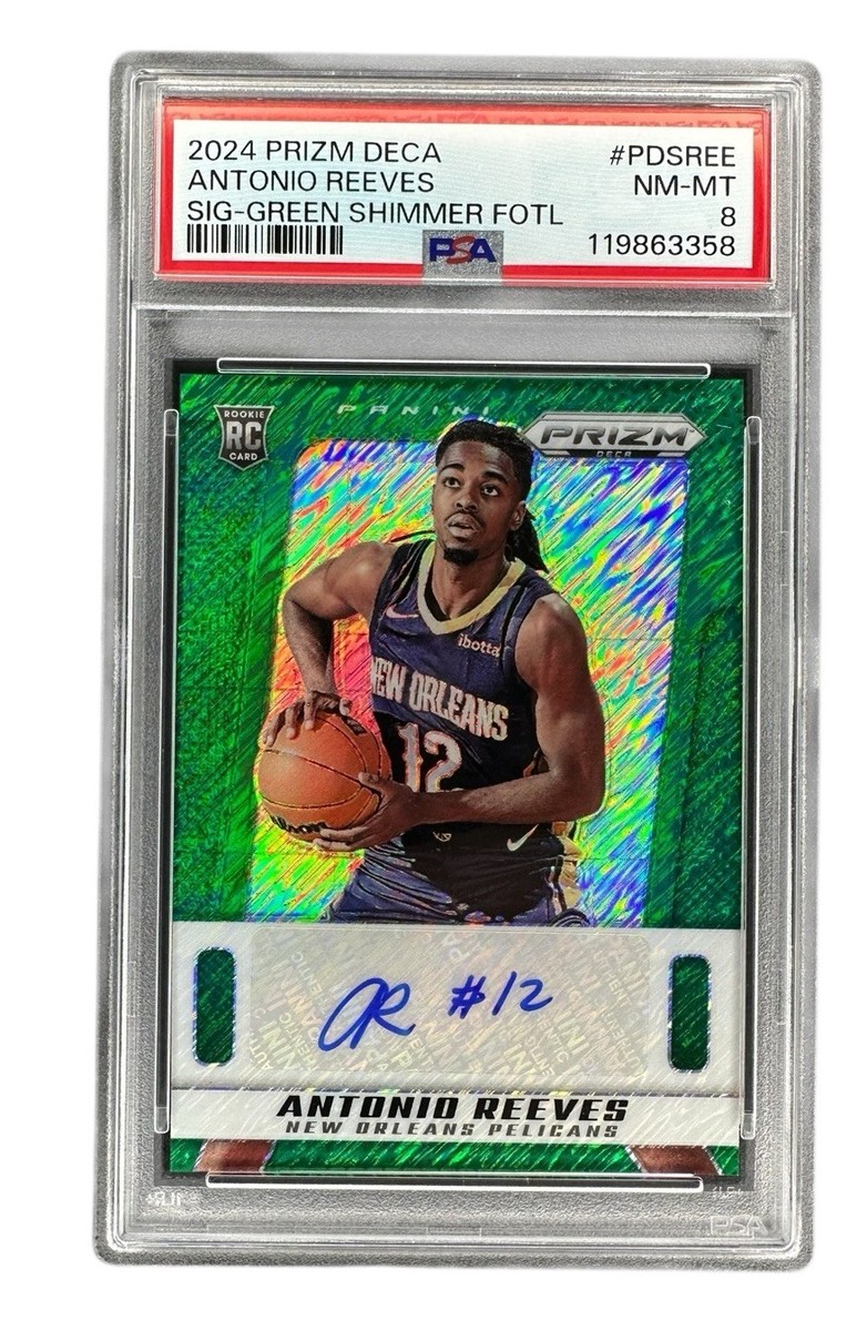 2024-25 Panini Prizm Deca Green Shimmer FOTL Antonio Reeves RC