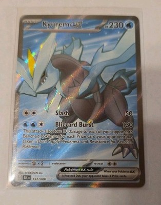 Pokemon Black Bolt Kyurem Ex Super Rare Holo 157/086 English