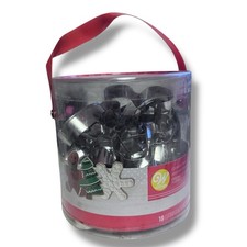 Wilton Holiday Christmas Metal Cookie Cutters - Set of 18 Snowman Snowflake Tree