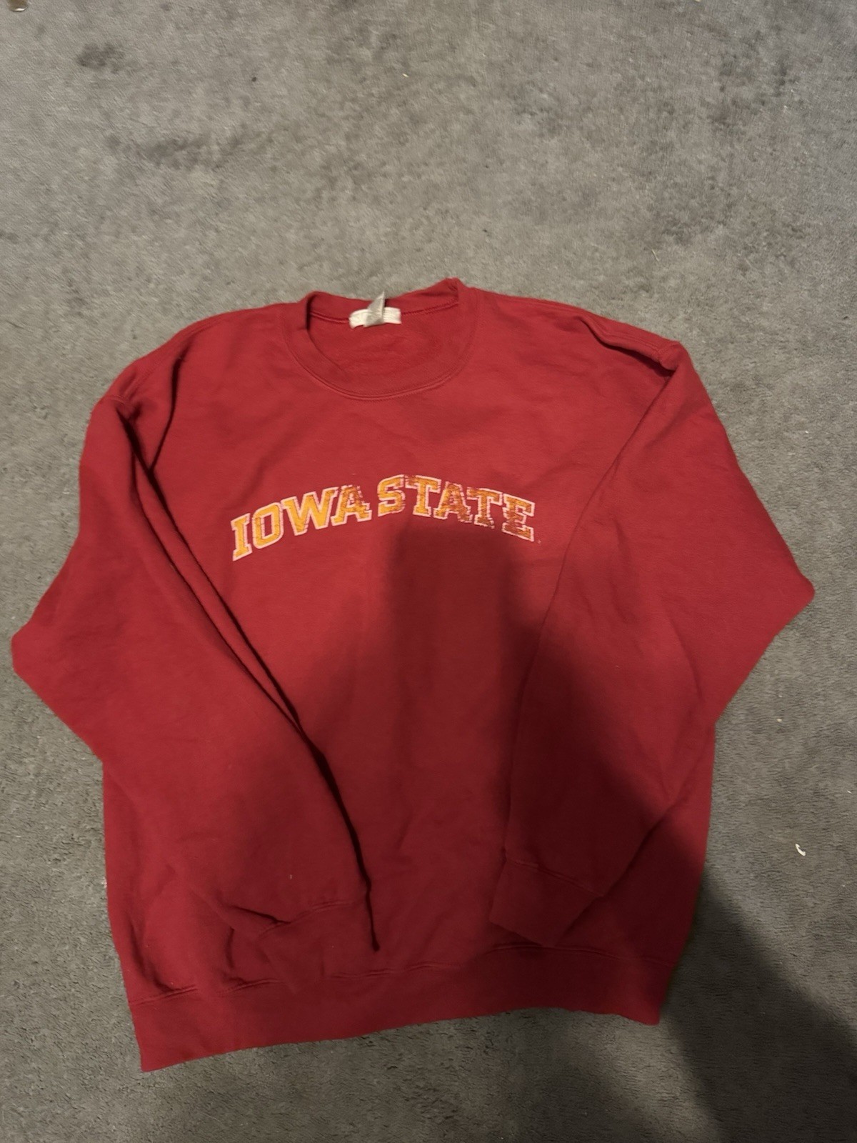Vintage Iowa State Crewneck Sweatshirt Red 90s College Size Large
