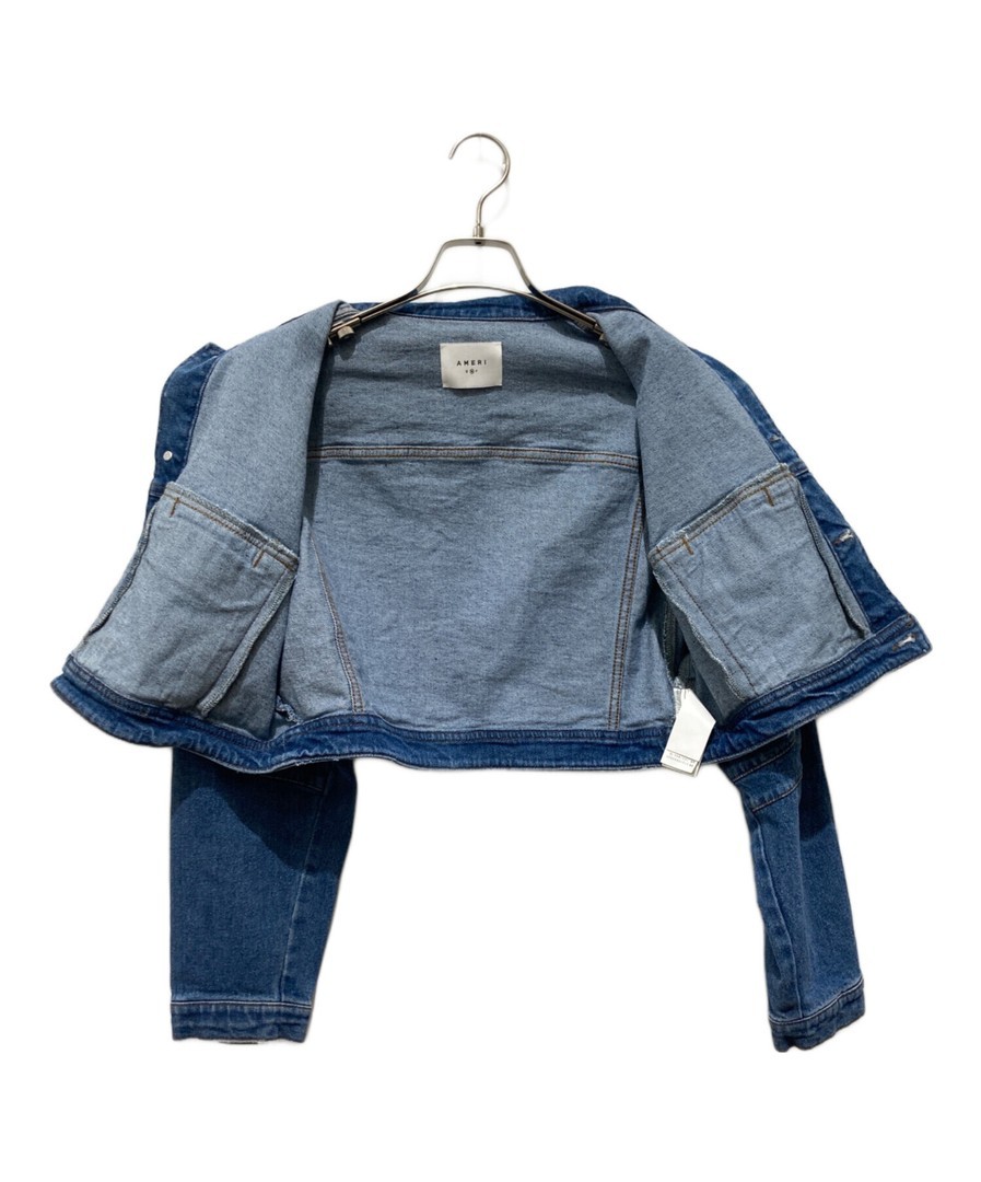 Ameri CROPPED DENIM JACKET 1310660520 Indigo Cott… - image 3