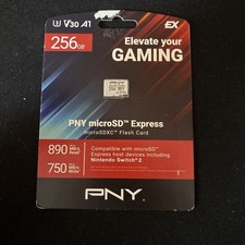 PNY P-SDU256P31880EXP-GE microSD Express 256GB UHS-I U3 V30 A1 Flash Memory Card