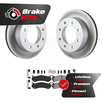 Rear Coated Brake Rotor & Semi-Metallic Pad Kit For 2001-2006 GMC Sierra 2500 HD