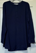 AmazonEssentials Top 16/18 Large Women’s Long Sleeve Buttons Tunic Navy