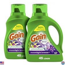 Liquid Laundry Detergent, Moonlight Breeze Scent, 65 Fl Oz, 2 Pack, HE