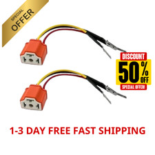 2PCS Ceramic H4 9003 HB2 Wiring Harness Headlight Socket, Pigtail Socket Female
