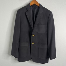 Brooks Brothers Blazer Big Boy 16 Navy Wool Fleece Fabric 2-Button