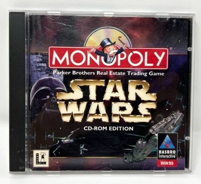 Star Wars Monopoly CD-ROM Edition (PC CD-ROM, 1998 w/ Manual, Works Great)