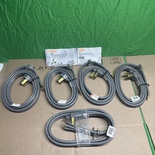 LOT OF 5 - HDX 6 ft. 6/3 50 Amp 3-Prong Range Power Cord, Grey HD#626-634