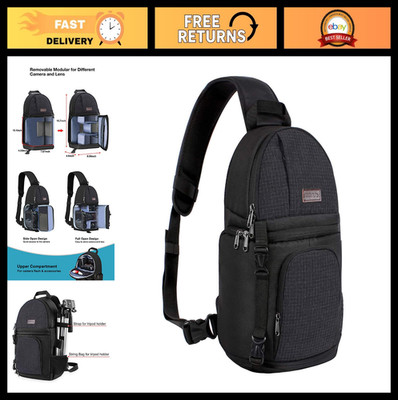 Sling Camera Bag for DSLR/SLR/Mirrorless - Shockproof Backpack with Tripod Holde