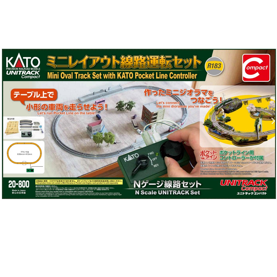 Kato 20-800 Mini Oval Track Set w/ Pocket Line Controller - N Scale