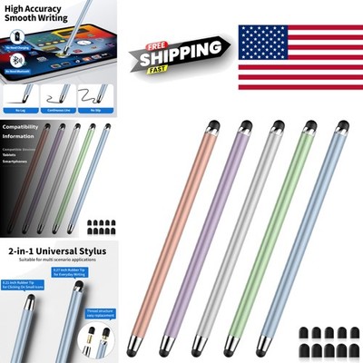 Touchscreen Stylus Pens in Silver Blue Rose Gold Purple Green High Precision Set