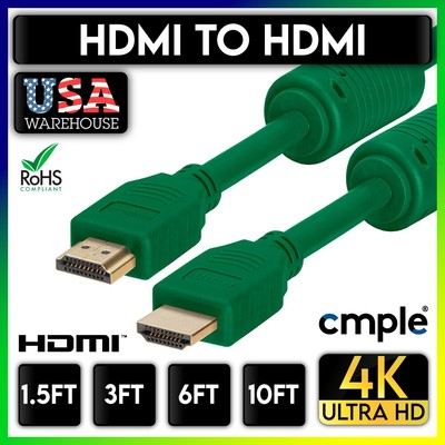 Green HDMI Cable 4K HDMI Cord M to M UHD 3D ARC Ethernet Channel for PC XBOX PS5