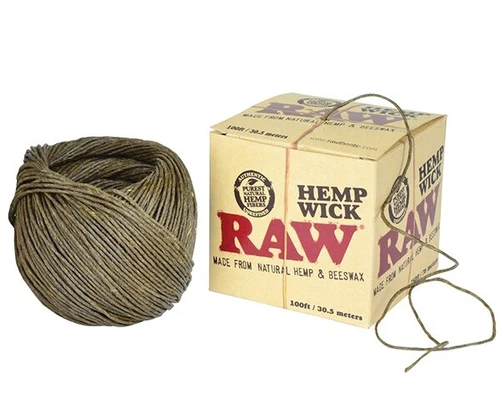 RAW Rolling Papers HEMP WICK BALL - 100 FEET 1 PC BOXED/ Hemp/Beeswax RAWthentic