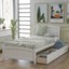 twin size bed frame wood w/ storage drawer white platform bedroom set home