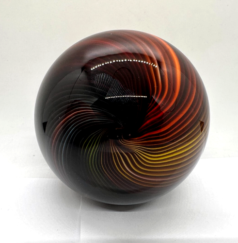 Rainbow Swirl Semi-Hollow Blown Glass Paperweight 3.25"x4" - Picture 11 of 16