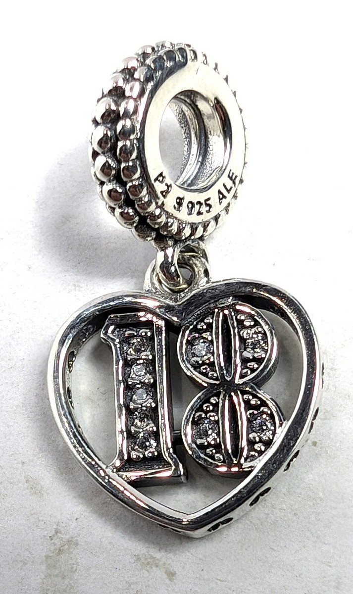 Authentic Pandora Charm, 18 Years of Love Dangle, #797262CZ | eBay