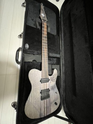 black stained guitar