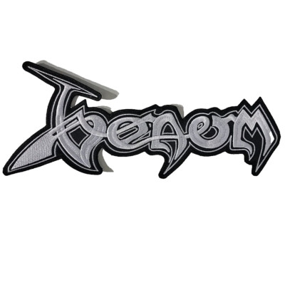 VENOM White Band Logo BACK PATCH BIG Embroidered