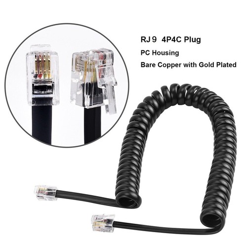 2M/3M Telephone Spiral Wire Four Core Phone Handset Curly Cord Cable RJ9 4P4C - Zdjęcie 6 z 15