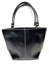 Vintage Wilsons Leather Black Tote Satchel Shoulder Bag Pelle Studio