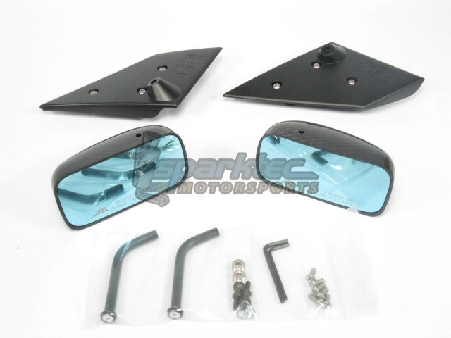 APR GT3 Carbon Fiber Side Mirrors w/ Blue Tint 08+ Mitsubishi