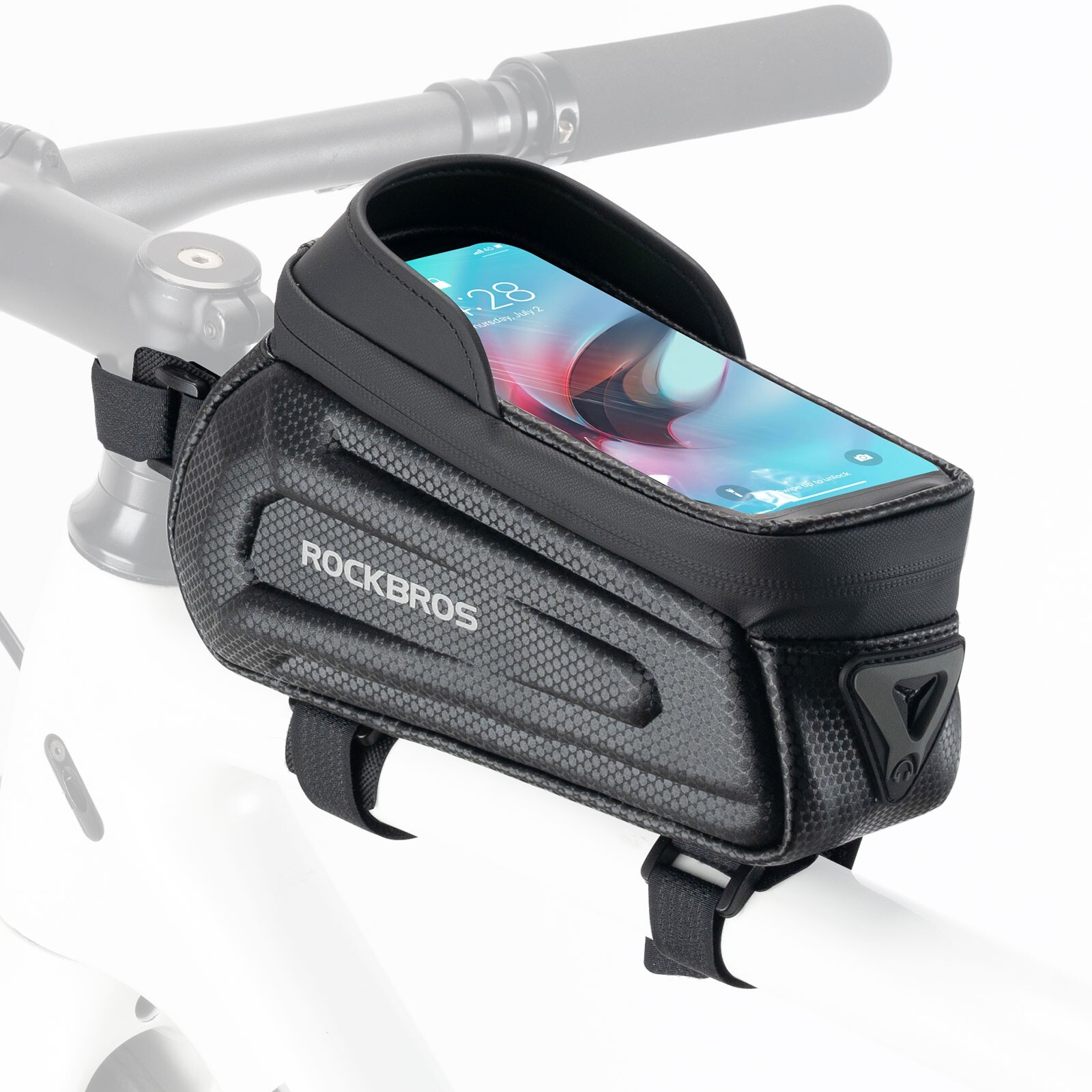 ROCKBROS Borsa telaio bicicletta impermeabile borsa manubrio resistente all'usura 6.1'' DHL
