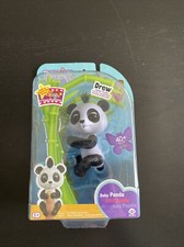 WowWee Fingerlings Glitter Panda -  Drew White & Black - Interactive Collectible