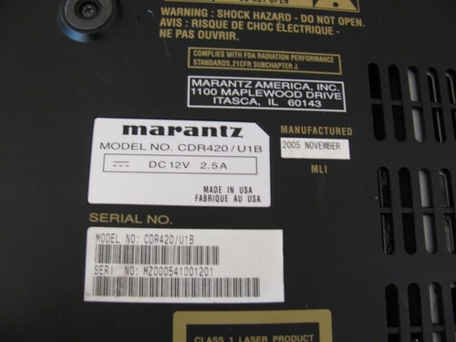 Grabadora profesional HDD/CD Marantz CDR420/U1B probada excelente estado de funcionamiento - Imagen 17 de 18