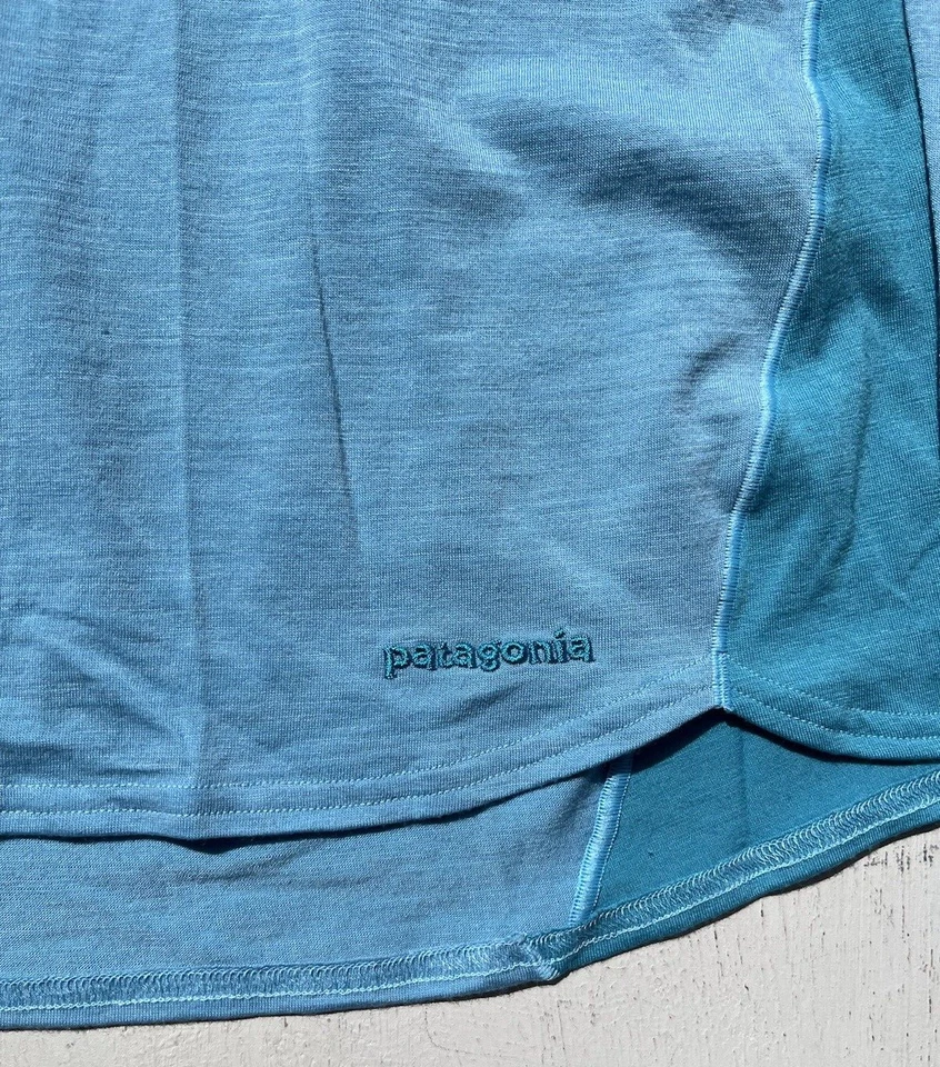 Camisa Para Mujer Patagonia Azul Capa Base LS Pullover M Lana Respiración Elastizada Senderismo Foto 2 de 4