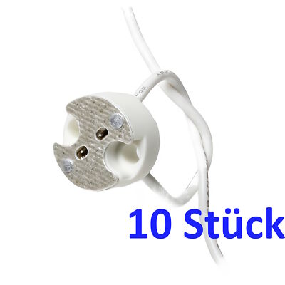 Lampenfassung Sockel G4 / GX5,3 Keramik f. Halogen LED Lampen max 75W | 10 Stück