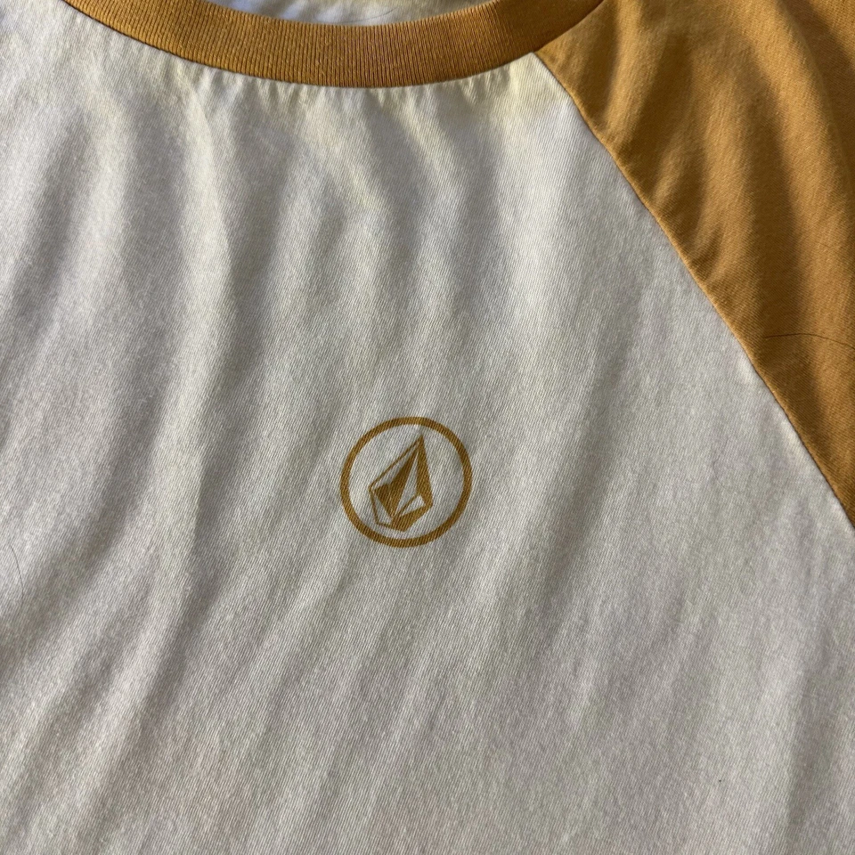 Volcom Henley Shirt Mens Small Outdoor Casual Yellow Raglan Long Sleeve - Image 4 of 4