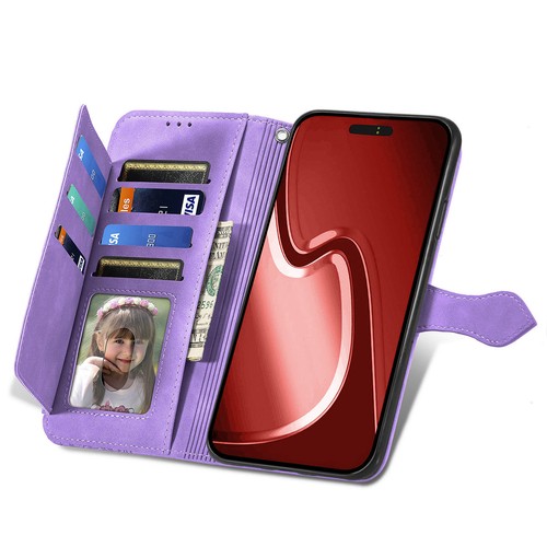 Zip Wallet Case Leather Flip Cover For iPhone 16e 16 15 14 13 12 11 Pro Max 8 7 - Picture 17 of 60