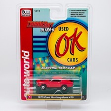 Auto World T-Jet Ultra-G OK Used Cars 1970 Ford Mustang Boss 429 HO Slot Car