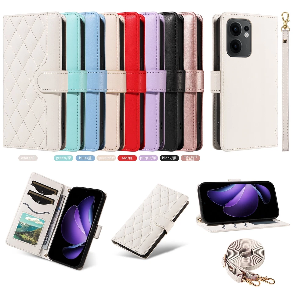 Funda tipo billetera bandolera para Samsung Galaxy A10 A20 A30 A50 A70 A14 A15 A16 A35 A54 Foto 3 de 4