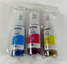 Genuine Epson 522 Ink Bottles 3 Pack for ET-2720 ET-2800 ET-2803 ET-4700 ET-4800