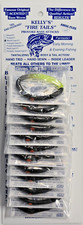 Kelly's® Bass Worms Fire Tail™ Black/Chartreus 12PK Pre-Rigged Scented Anise USA