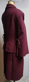 Anne Klein Two Piece Set Skirt Suit Size Petite 8P Laceup Corset Detail Wine